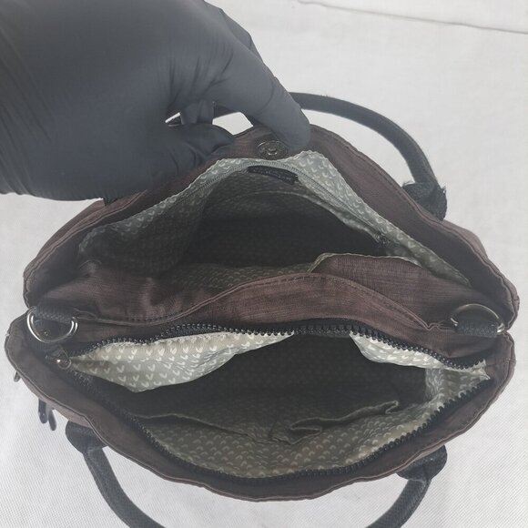 Kipling Chambray Double Handle Hand Bag Brown - Pre-Owned - Authentic - Picture 9 of 16
